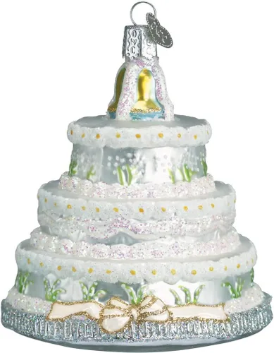 Miniatura 7 de Old World Christmas - Adorno de caja de regalo "Recién casados" de vidrio soplado para árbol de Navidad, decoración navideña artesanal, colección