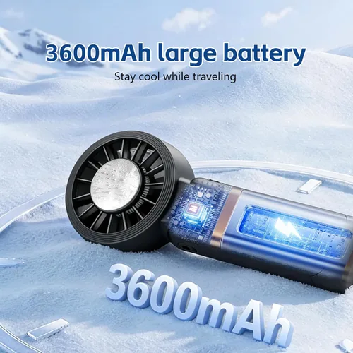 Miniatura 4 de VanSmaGo Ventilador de refrigeración de hielo turbo portátil de mano, velocidad (1-100) ventilador personal recargable [3600 mAH] Mini ventilador
