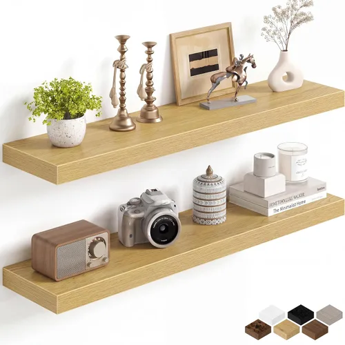 Miniatura 13 de Fun Memories Estantes flotantes de 16 pulgadas para pared, estantes de 8 pulgadas de profundidad para baño, dormitorio, cocina, montaje en pared
