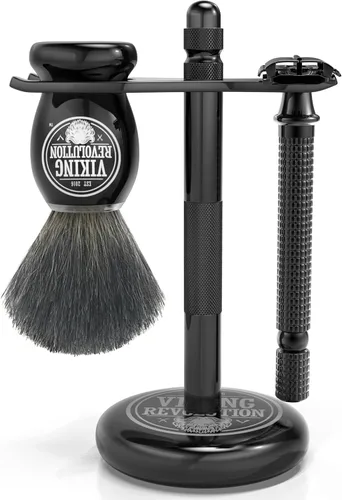 Miniatura 3 de Viking Revolution Soporte de seguridad negro para maquinilla de afeitar - Soporte para maquinilla de afeitar y soporte para cepillo de afeitar