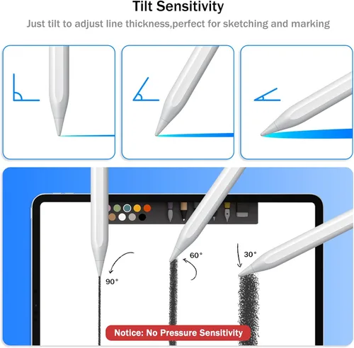 Miniatura 3 de Cisteen Lápiz Táctil para iPad 2025-2018 con Carga Más Rápida, Lápiz con Sensor de Inclinación Compatible con iPad 10/9/8/7/6, 11ª A16, Air 11/13