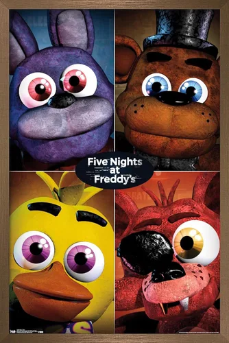 Miniatura 13 de Trends International Five Nights at Freddy's - Póster de pared cuádruple, 14.725 x 22.375 pulgadas, versión con marco de madera tipo granero