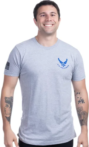 Miniatura 2 de U.S. Air Force Camiseta con licencia de la Fuerza Aérea de los Estados Unidos, camiseta militar para aviadores y veteranos de la USAF para hombres