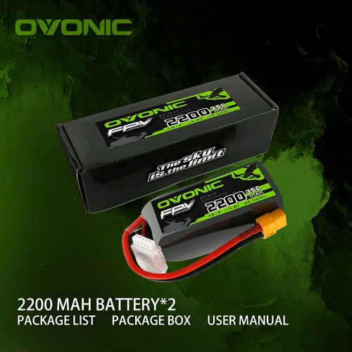 Miniatura 8 de OVONIC 4s Lipo Batería 35C 2200mAh 14.8V Lipo Batería con XT60 Conector para Avión RC Quadcopter Helicóptero FPV Drone