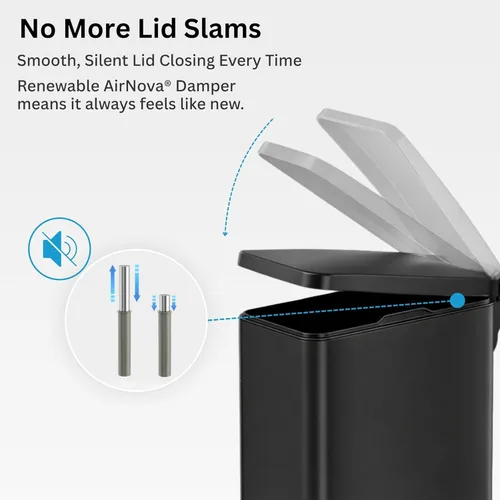 Miniatura 11 de iTouchless Cubo de basura para excrementos de perro de 3 galones/11 litros con tapa y filtro de olor AbsorbX, cubo de basura de acero inoxidable a