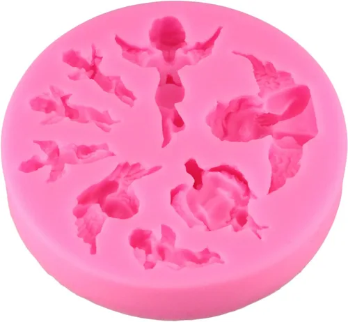 Miniatura 5 de Mujiang Angel Baby Fondant Molde de silicona para decoración de pasteles Herramientas de arcilla de polímero de chocolate Moldes Decoración de pastel