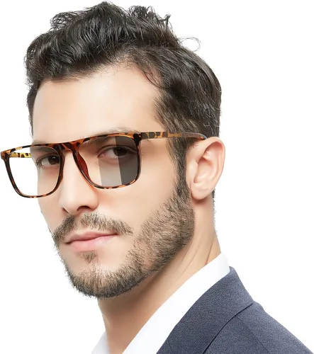 Miniatura 6 de MARE AZZURO Gafas de lectura fotocromáticas para hombre, bloqueo de luz azul, para lectores cuadrados de gran tamaño, 1.0, 1.5, 2.0, 2.5, 3.0, 3.5