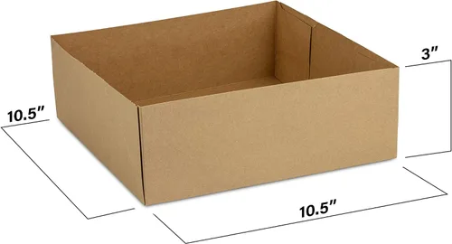 Miniatura 3 de MT Products Bandejas Kraft para estadio de 10.5 x 10.5 x 3 pulgadas, bandejas grandes de 4 esquinas para alimentos (paquete de 20), fabricadas