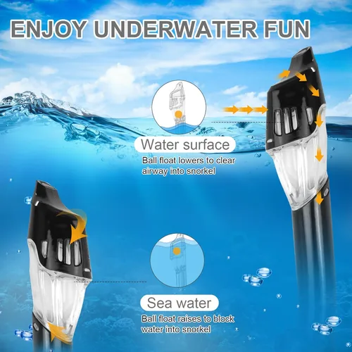 Miniatura 3 de Snorkeling Gear for Adults, Mask Fins Snorkel Set, Panoramic View Diving Mask Anti-Fog, Anti-Leak, Dry Top Snorkel and Dive Flippers with Travel Bag