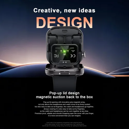Miniatura 4 de Reloj inteligente Desong con auriculares, pantalla HD de 2.02", reloj de fitness, responder/realizar llamadas, reloj inteligente 2 en 1