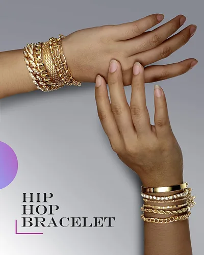 Miniatura 3 de Juego de 12 pulseras de oro delicadas para mujer, ajustables, chapadas en oro de 14 quilates, joyería de oro punk, pulseras de cuentas de moda