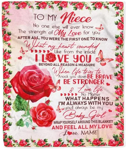 Miniatura 31 de Manta personalizada con texto en inglés «To My Niece», de Aunt Auntie Uncle Always Remember How Much I Love You Moon Butterfly Birthday Christmas