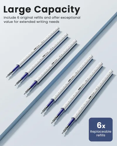 Miniatura 5 de STAGEEK Bolígrafos de gel azules GX3, 12 bolígrafos de tinta azul de secado rápido con 3 recambios adicionales, bolígrafos retráctiles de punta fina
