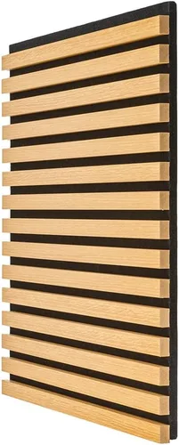 Miniatura 9 de IZODEKOR Paneles de pared acústicos de madera de 23.5 x 23.5 pulgadas (paquete de 2) – Paneles decorativos absorbentes de sonido para decoración