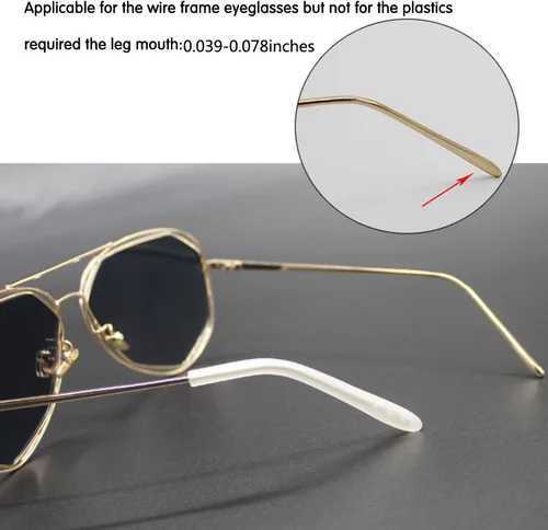 Miniatura 6 de Puntas de patillas para lentes antideslizantes para lentes antideslizantes para sujetar las orejas, manga de tubo, lentes cómodos de repuesto