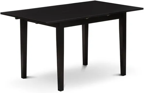 East West Furniture NFT-BLK-T Norfolk - Mesa de comedor rectangular con hojas de mariposa, 32 x 54 pulgadas, color negro