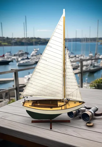 Miniatura 2 de Midwest 983 Sakonnet Daysailer 1:24 Kit de construcción de modelo de barco de vela de madera para adultos, 9.5 pulgadas de largo, autoensamblaje