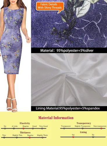 Miniatura 7 de VFSHOW - Vestido tubo con cremallera frontal para mujer diseño con retazos de encaje para cóctel trabajo negocios fiesta