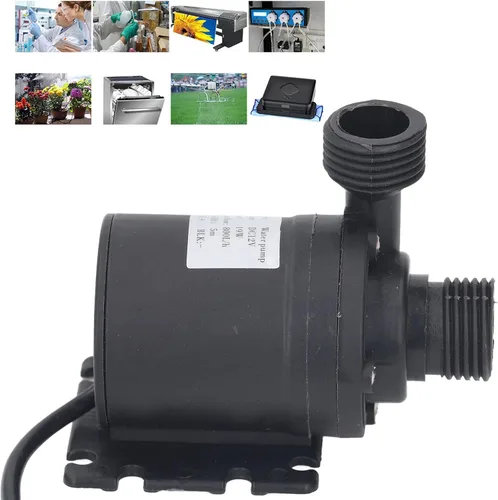 Miniatura 4 de FTVOGUE Bomba sumergible 5M Lift 200GPH Silenciosa Potente Eficiente para Fuente Hidropónica Estanque Acuario ABS DC12V 0.787 in Salida de entrada