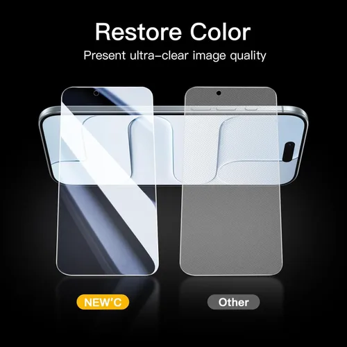 Miniatura 7 de NEW'C Paquete de 3 protectores de pantalla de privacidad para iPhone Air/iPhone 17 Air (6.5 pulgadas), película de vidrio templado antiespía