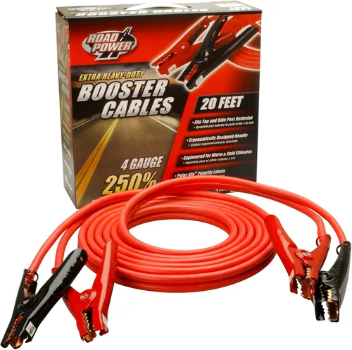 Miniatura 2 de Road Power 86600104 - Cable de refuerzo resistente de calibre 4 con abrazaderas de brillo polar, cable de arranque para batería de automóvil