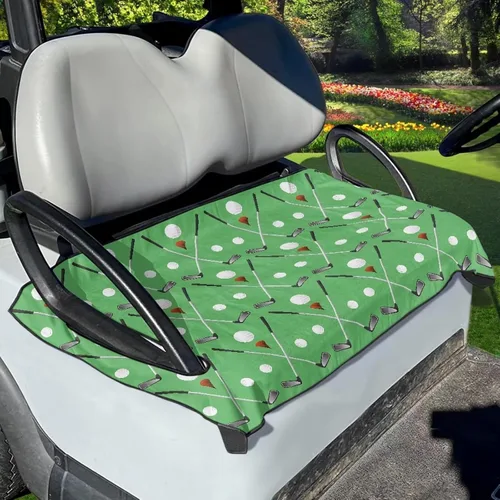 Miniatura 6 de Suobstales Fundas de Asiento para Carrito de Golf/Toalla de Asiento, Almohadillas de Asiento Transpirables para Carrito de Golf, Manta para Club