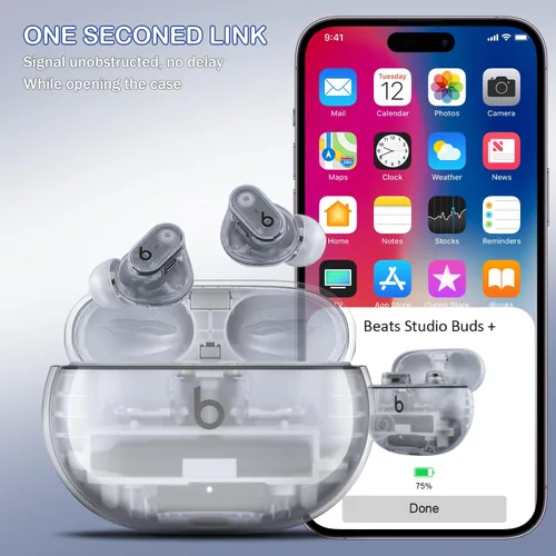Miniatura 6 de Beat Studio Buds + (2023) / Beat Studio Buds 2021 Funda protectora transparente de TPU suave transparente de grado militar a prueba de golpes