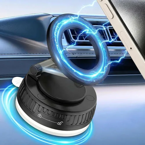 Accesorios de automóvil, regalo técnico para hombres y mujeres, soporte magnético para teléfono para automóvil para MagSafe - Fuerte succión y