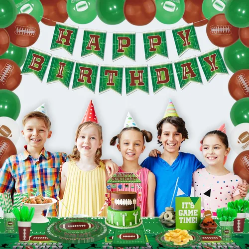 Miniatura 4 de Paquete de 204 decoraciones de fiesta de cumpleaños de fútbol, suministros de fiesta de fútbol, decoración de fiesta de fiesta de juegos deportivos