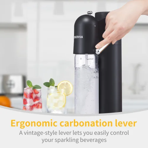 Miniatura 3 de Máquina de agua con gas, dispensador de bebidas para el hogar, máquina de transmisión de refrescos con botellas sin BPA (1 L+0.5 L)