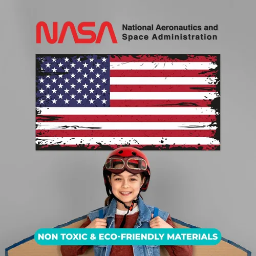 Miniatura 2 de Decoración de pared de la bandera estadounidense de la NASA, decoración I Space para habitación de niños, calcomanía de la NASA para decoración