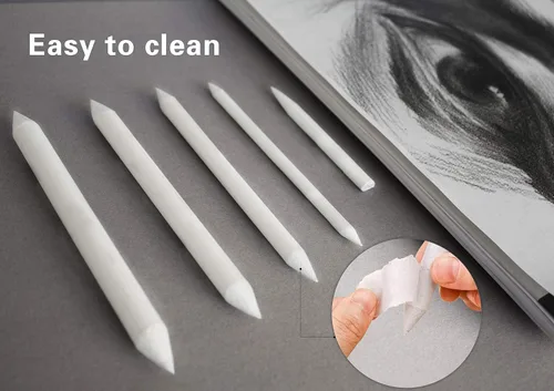Miniatura 5 de N NOROCME 12 piezas de difuminos y tortillones mezcladores de arte en papel con sacapuntas de papel de lija y puntero para estudiante artista