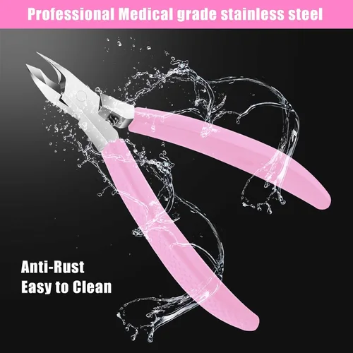 Miniatura 8 de Diesisa Cortadora de cutículas, extremadamente afilada, cortacutículas para uñas con mango de silicona, antideslizante, cortador profesional
