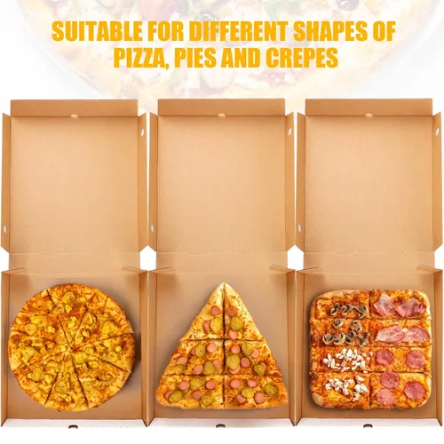 Miniatura 6 de PerKoop 100 cajas de pizza de 12 x 12 pulgadas a granel de cartón vacío de 12 pulgadas, caja de pizza cuadrada reutilizable para comida para llevar