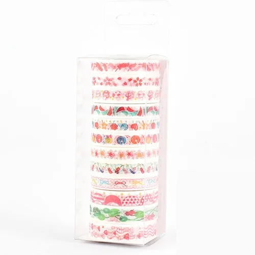 Miniatura 11 de Juego de 12 rollos de cinta adhesiva Washi de 0.315 in de ancho, 6.6 pies de cintas decorativas multipatrón, para suministros escolares