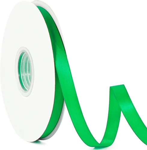 Miniatura 110 de Cinta de satén de color liso verde manzana de 1-1/2 pulgadas x 50 yardas, cinta de tela de poliéster de alta densidad de doble cara para envolver