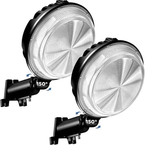 Miniatura 8 de Luz LED de granero, 150 W, 20000 lúmenes, iluminación exterior del atardecer al amanecer con fotocélula de ángulo ajustable, luz diurna de 6500 K
