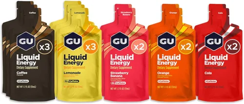 Gel de Energía Líquida GU Energy con Carbohidratos Complejos, Vegano, Sin Gluten y Sin Lácteos, Energía Para Llevar Para Cualquier Entrenamiento, 12