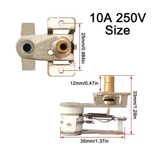 Miniatura 2 de AC 250V 10-16A Interruptor de temperatura Termostato bimetálico de calefacción con perilla para dispositivos de calefacción eléctrica (10A)