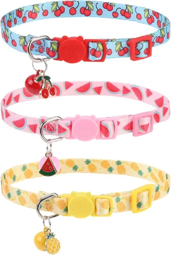 Miniatura 21 de Collares Navideños Separables para Gatos con Campana y Bonitos Colgantes - Paquete de 3 Collares de Seguridad Ajustables para Gatitos - Collar