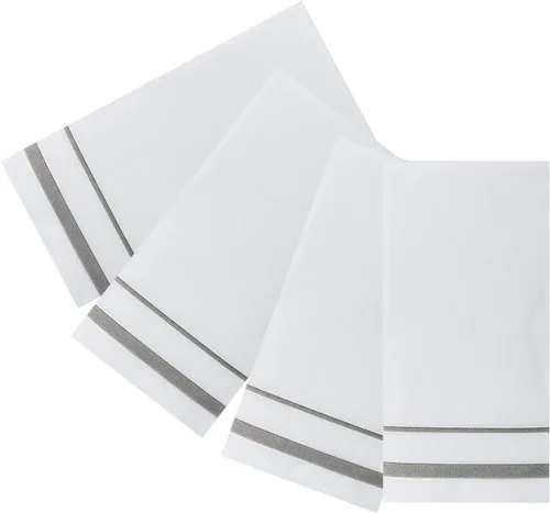 Miniatura 7 de FOCUSLINE 200 servilletas de baño desechables de tacto de lino, toallas de papel suaves y absorbentes, toallas de mano similares a la tela