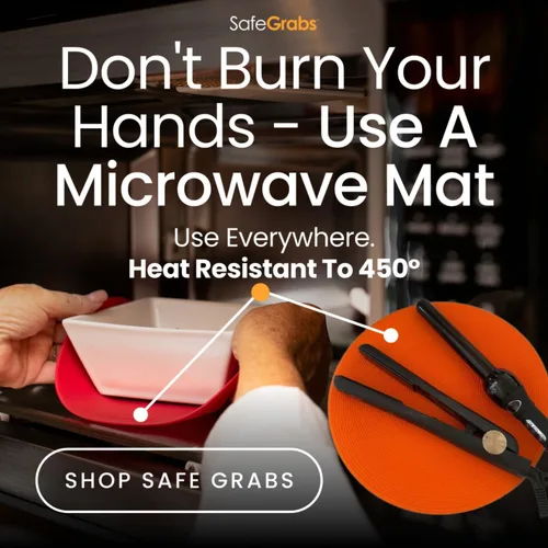 Miniatura 5 de Safe Grabs: Tapete original para microondas visto en Shark Tank Protector contra salpicaduras, salvamanteles, almohadilla térmica, soporte