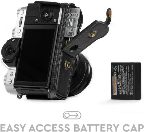 Miniatura 5 de MegaGear MG981 Ever Ready - Funda de piel para cámara y correa para Fujifilm X-T30, X-T20, X-T10 (lentes de 0.630-1.969 in/0.709-2.165 in)