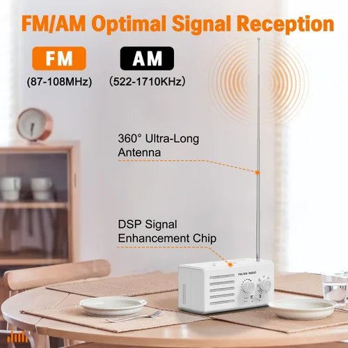 Miniatura 2 de Radio AM FM portátil, radio transistor Goodes enchufable de pared con batería con la mejor recepción, altavoz fuerte, excelente sonido, radios