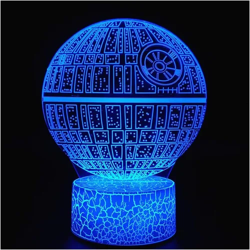 Lámpara de noche con ilusión óptica 3D, lámpara de escritorio LED creativa con control táctil y control remoto, 16 colores atenuables, cambio USB,