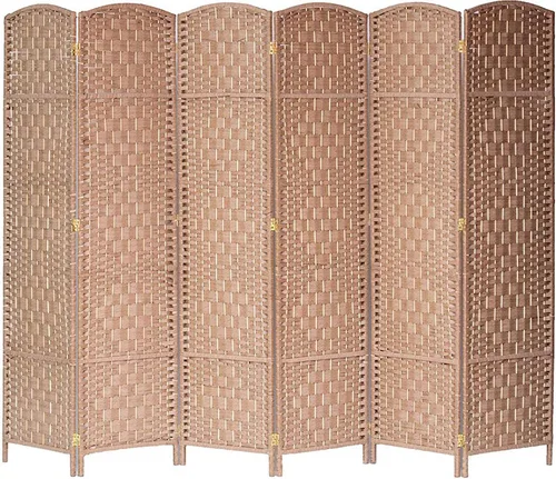 Miniatura 2 de Legacy Decor 8 Panels Room Divider Privacy Partition Screen Bamboo Fiber Natural Color 5.9 ft High X 11.7 ft Wide