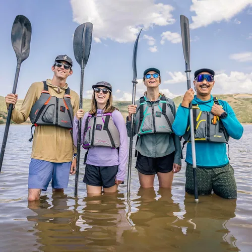 Miniatura 5 de Onyx Chaleco de remo dinámico MoveVent aprobado por la Guardia Costera y Transporte de Estados Unidos para adultos para kayak, piragüismo, surf