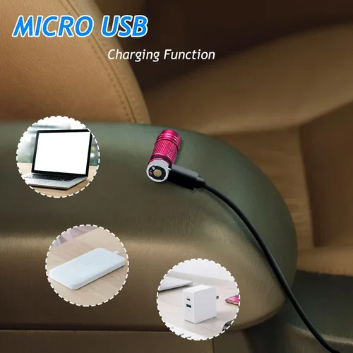 Miniatura 5 de Mini Linterna Llavero EDC 200 lúmenes USB Micro Recargable Linterna de Bolsillo Resistente al Agua