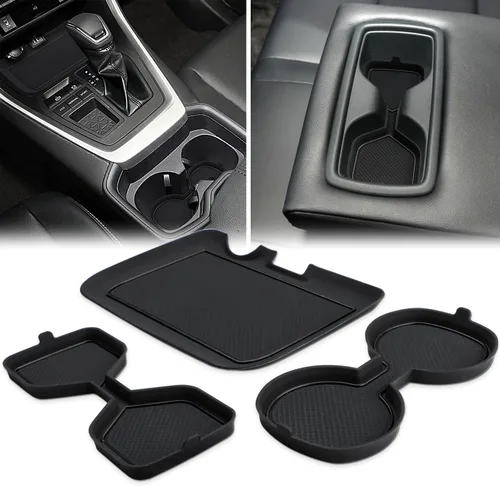 Miniatura 11 de Auovo Insertos de portavasos 3D para Toyota RAV4, accesorios 2025 2024 2023 2022 2021 2020 2019 de silicona para consola central portavasos