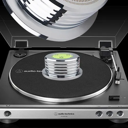Miniatura 2 de Peso récord, nivel de tocadiscos de 60 Hz, HiFi de 9.5 onzas, disco estroboscópico 3 en 1, estabilizador de disco de 45 RPM con nivel de burbuja